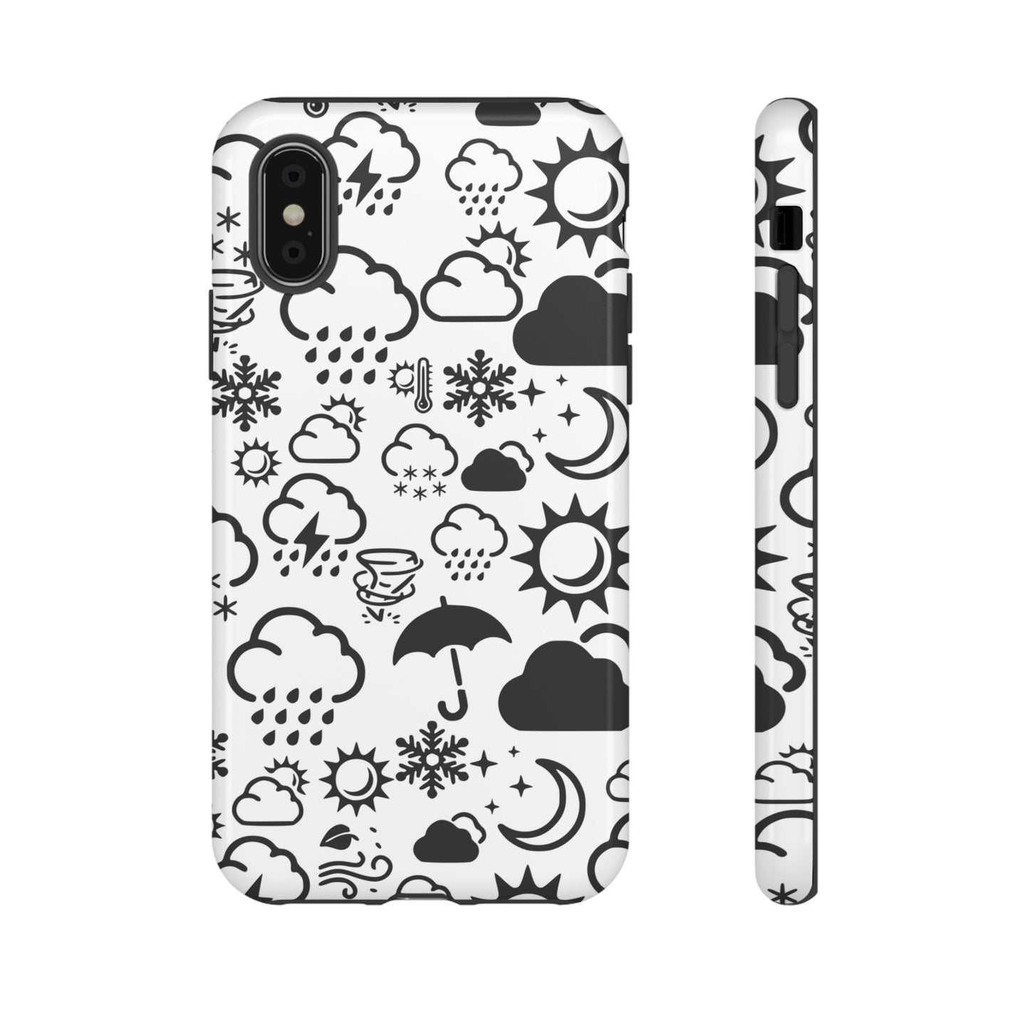 Wx Icon (White/Black) Tough Phone Case