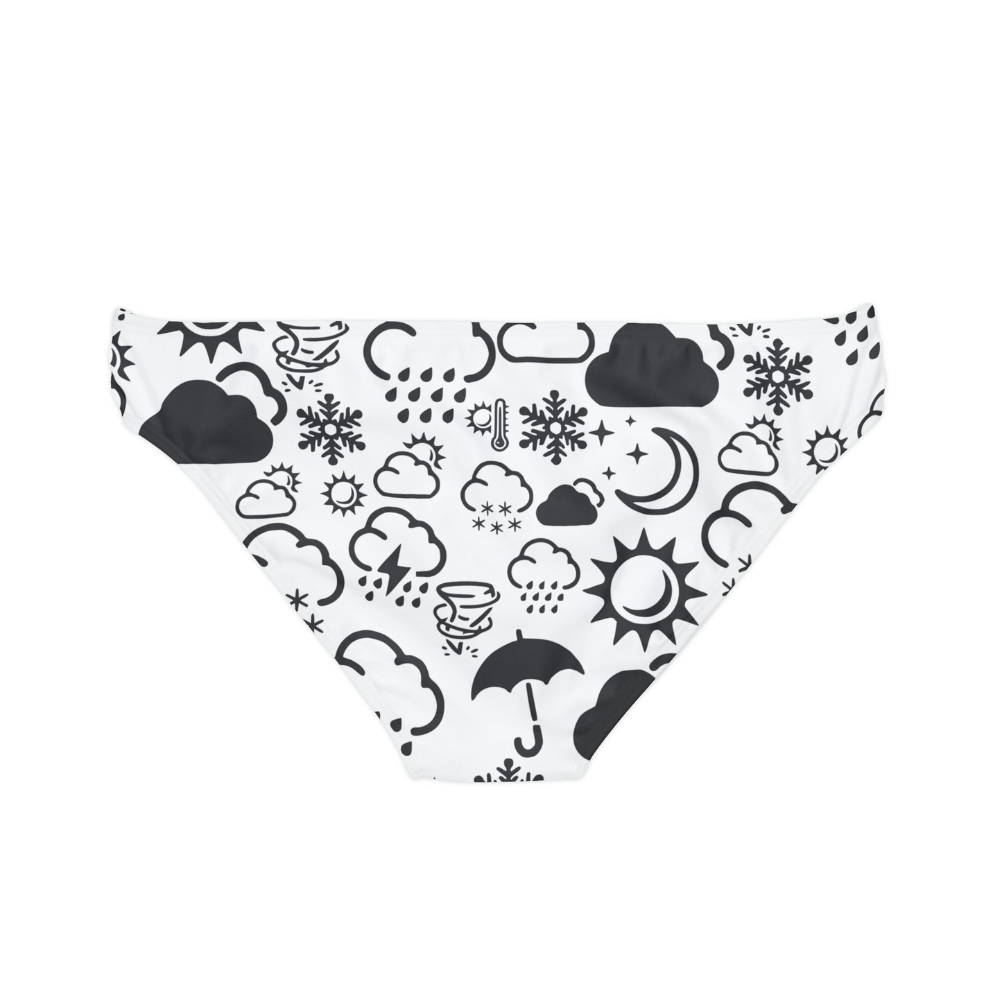 Black and White Weather Icon Bikini Bottom (AOP)