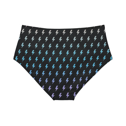 High-Waist Lightning Bikini Bottom (AOP)