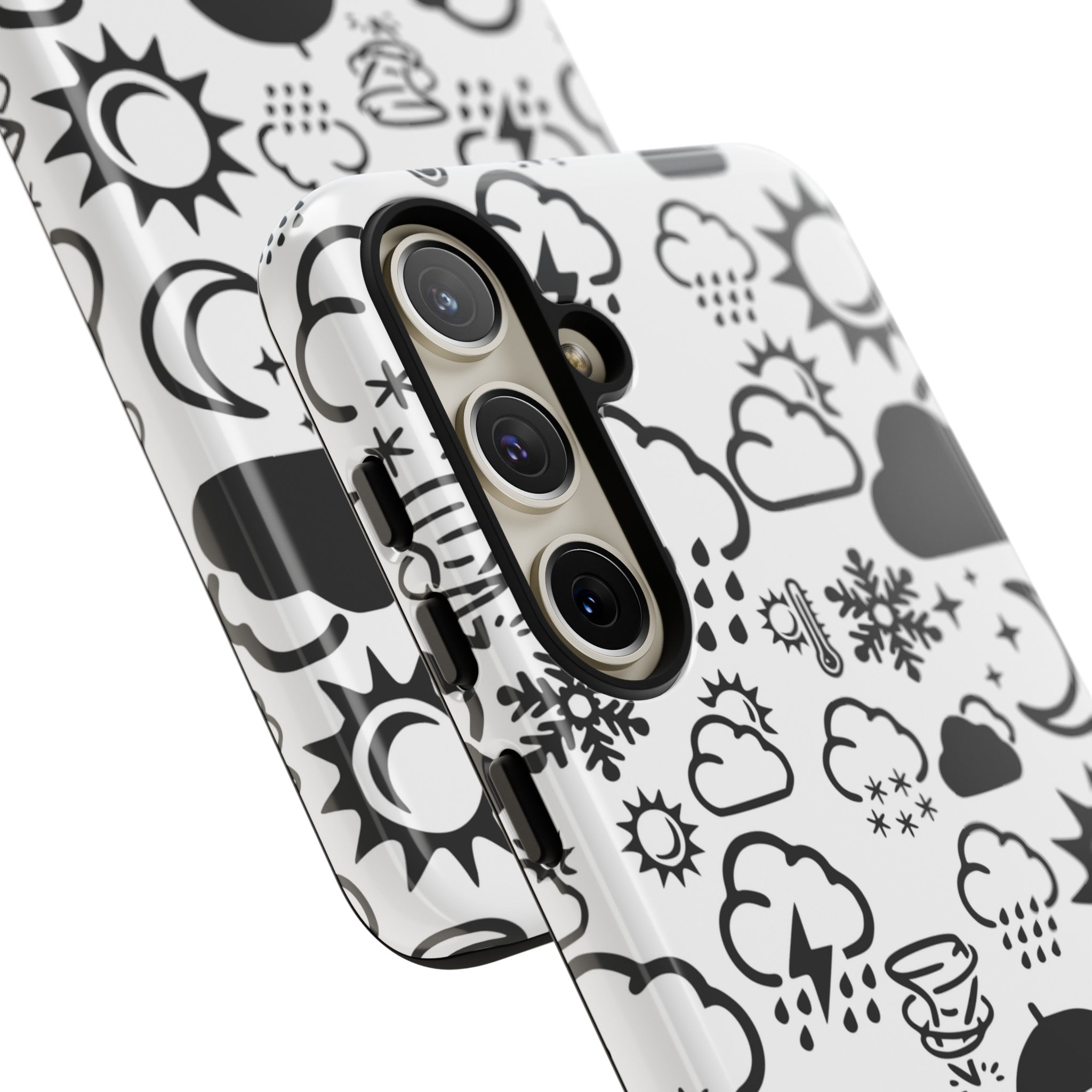 Funda resistente para teléfono Wx Icon (blanco/negro) 