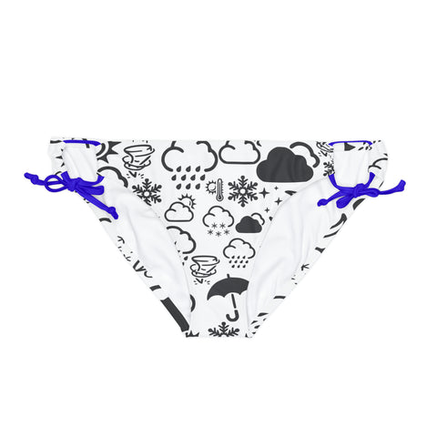 Black and White Weather Icon Bikini Bottom (AOP)