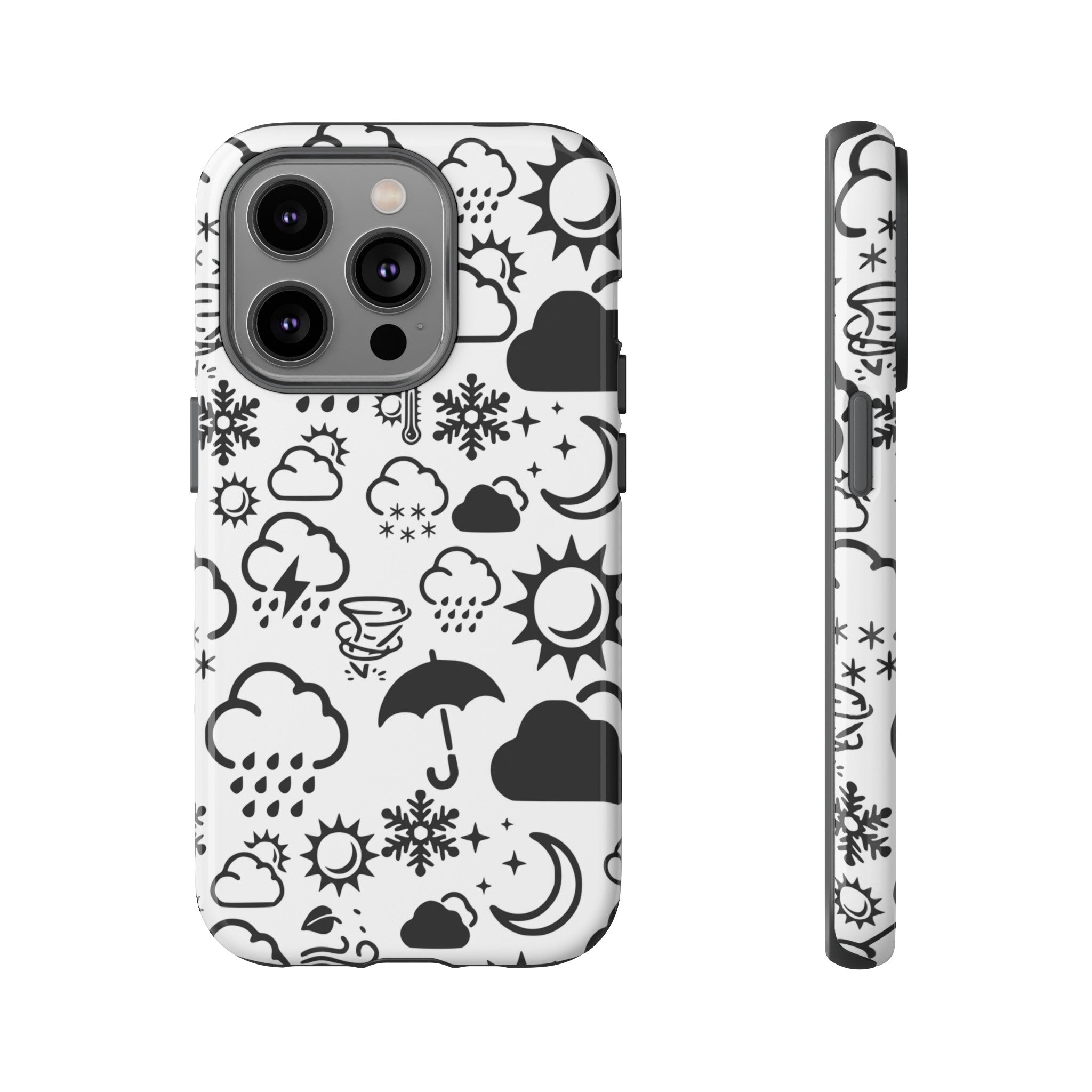 Funda resistente para teléfono Wx Icon (blanco/negro) 