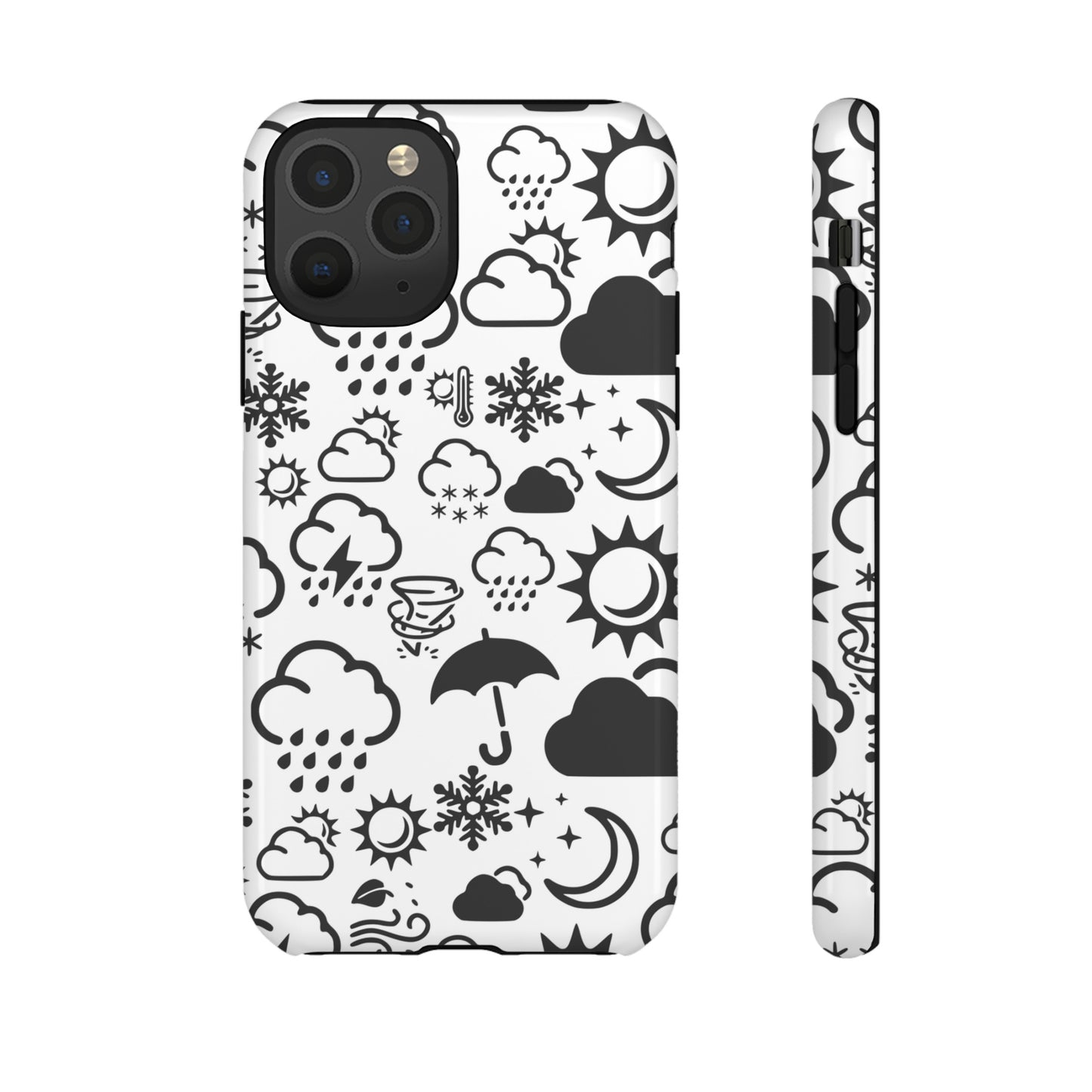 Wx Icon (White/Black) Tough Phone Case