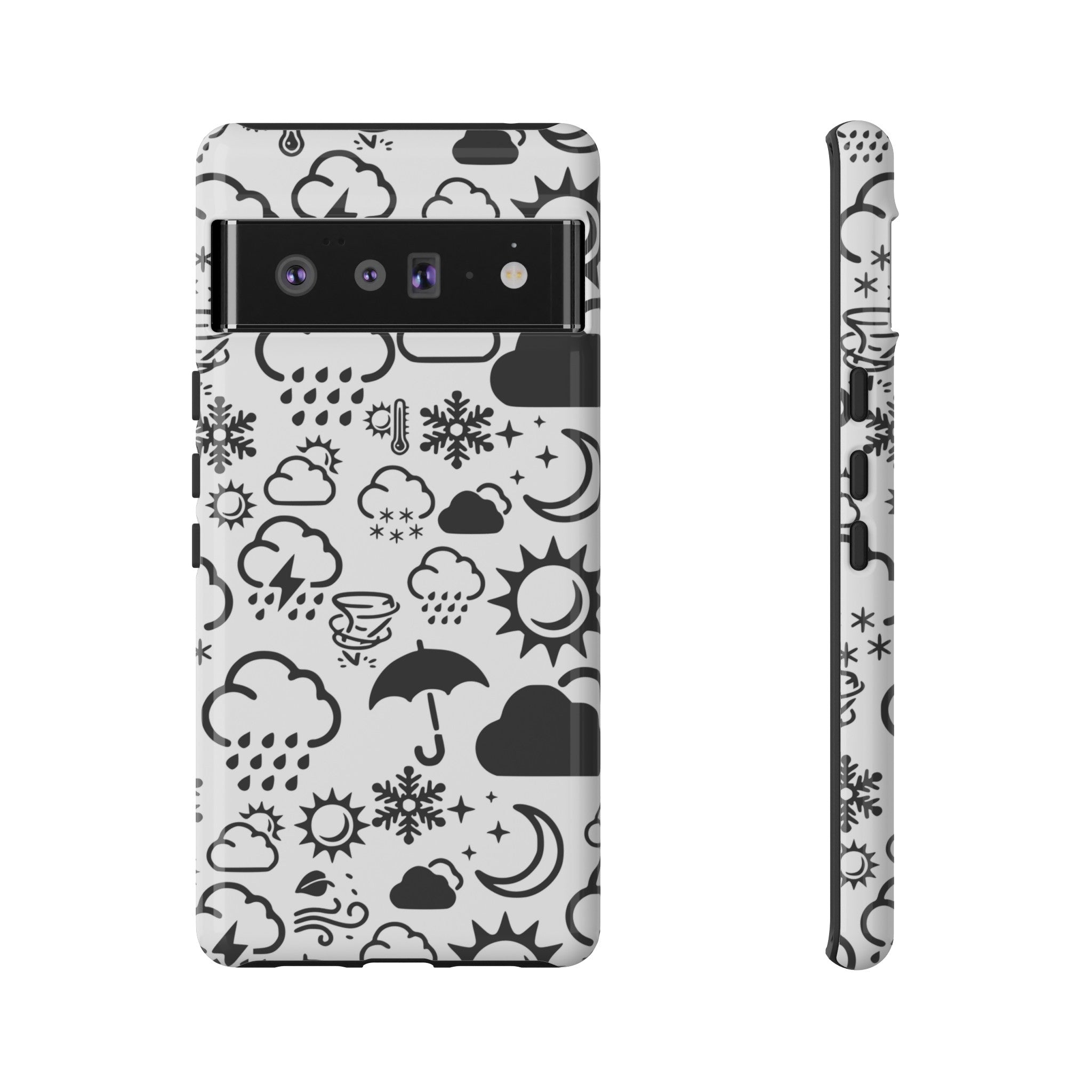 Funda resistente para teléfono Wx Icon (blanco/negro) 