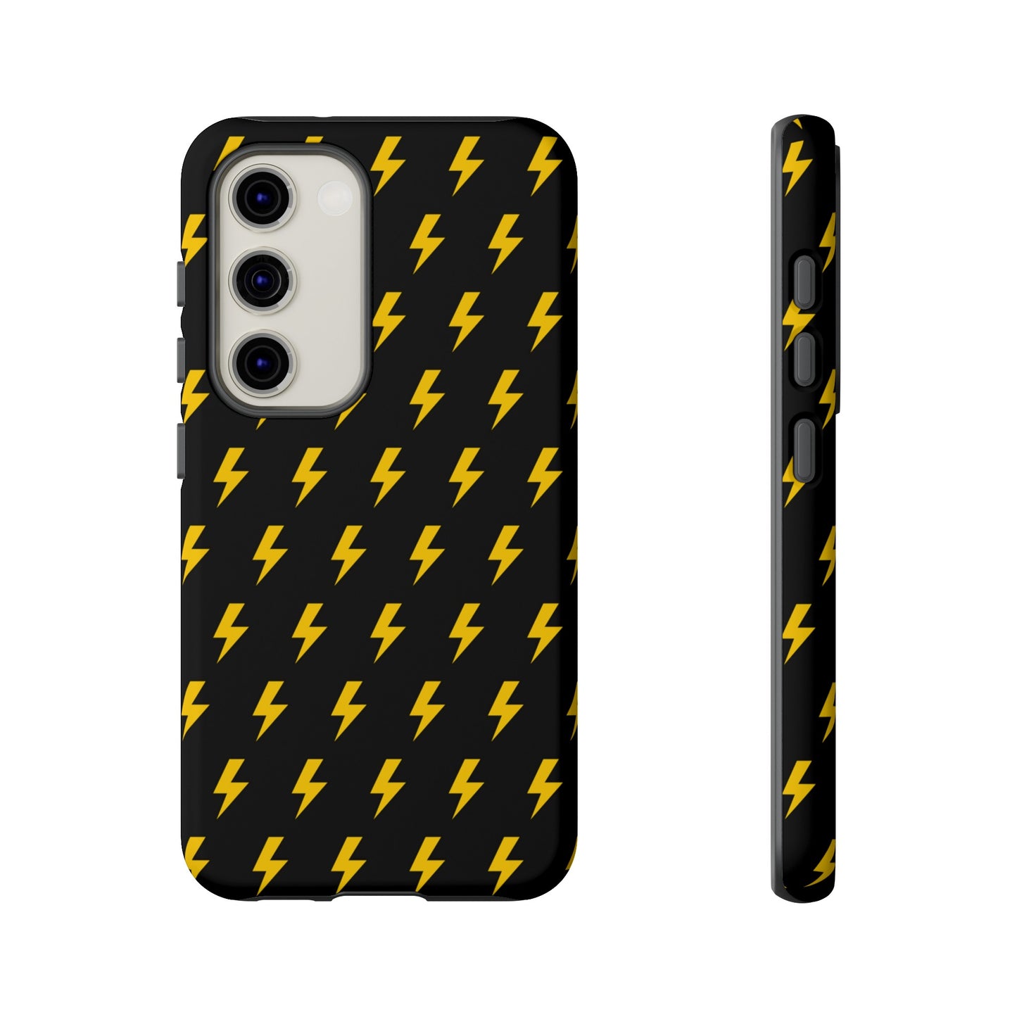 Étui de téléphone robuste Lightning Bolt (noir/jaune)