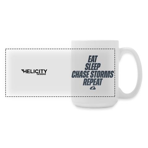 Eat, Sleep, Chase Storms, Repeat 15 oz Mug - white