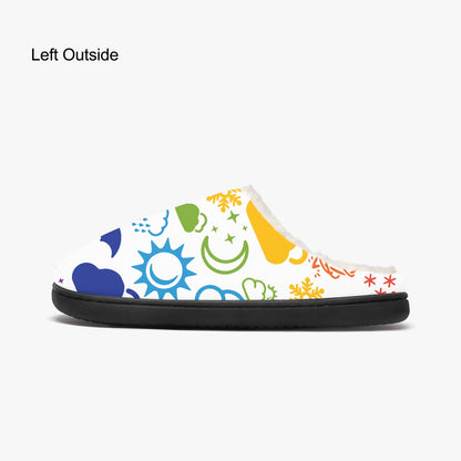 Wx Icon (White/Rainbow) Fluffy Slippers