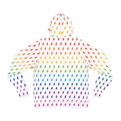 Sweat à capuche Lightning (blanc/arc-en-ciel) 