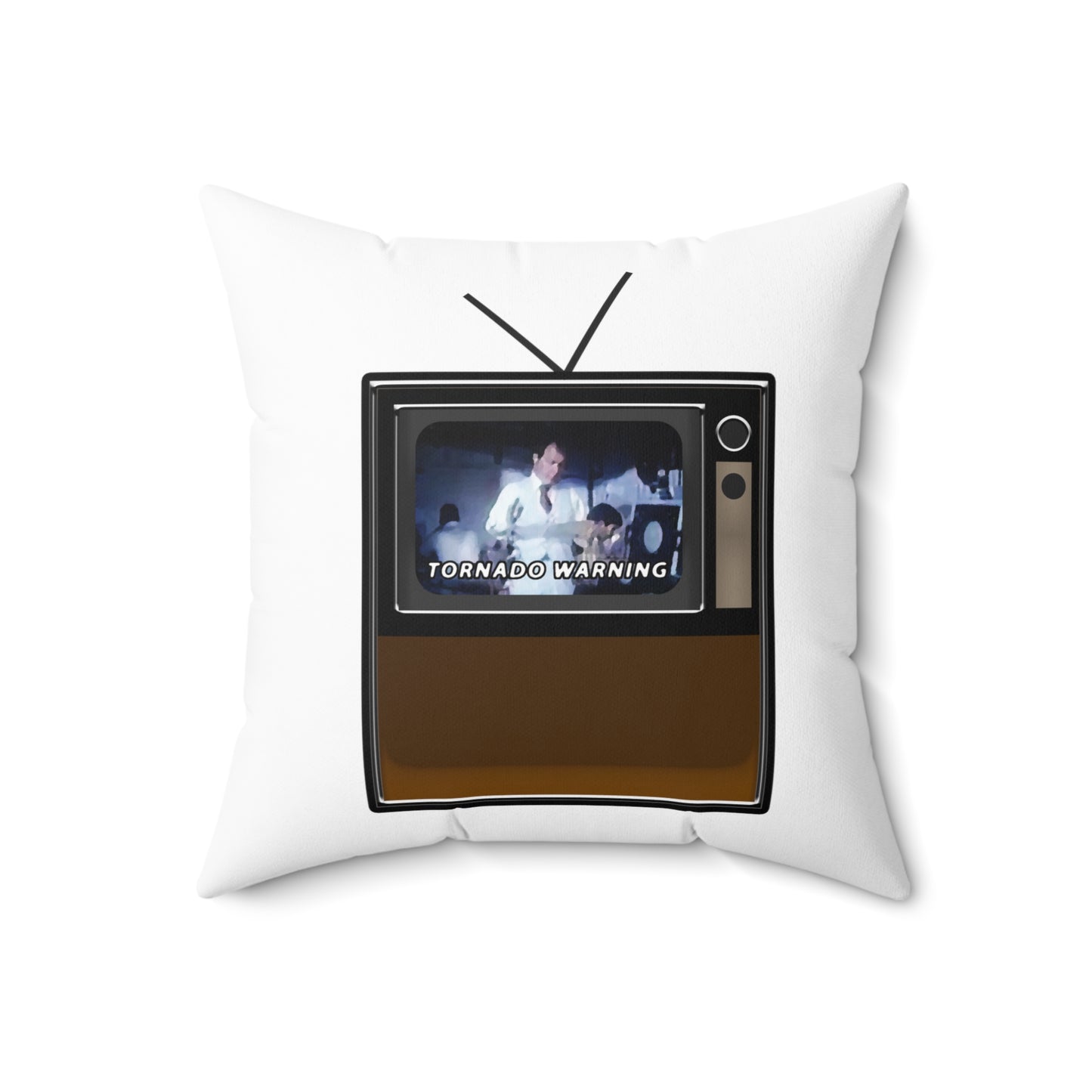 TV Tornado Warning Throw Pillow