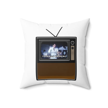 TV Tornado Warning Throw Pillow