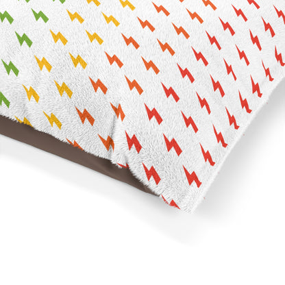 Lightning Icon (White/Rainbow) Pet Bed