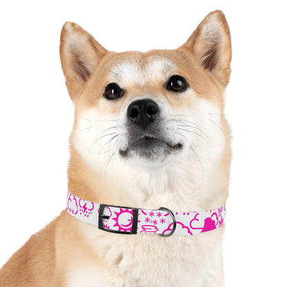 Wx Icon (White/Pink) Dog Collar