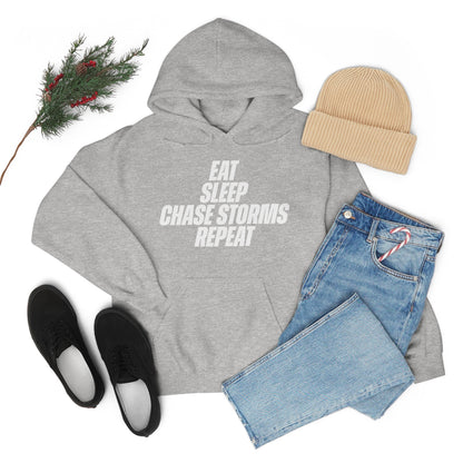 Eat, Sleep, Chase Storms, Repeat Sudadera con capucha 