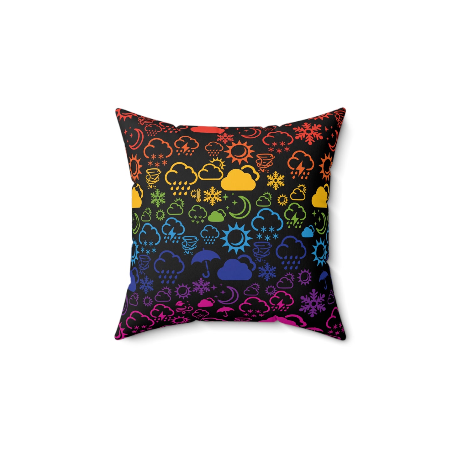 Wx Icon (Black/Rainbow) Throw Pillow