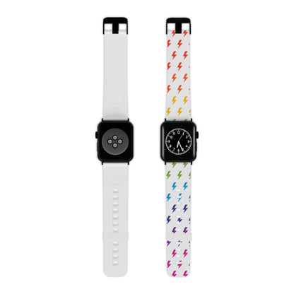 Lightning Icon (White/Rainbow) Watch Band for Apple Watch