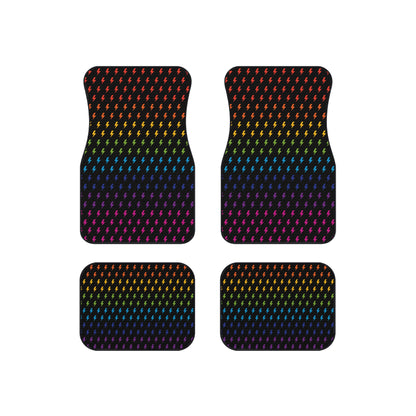 Lightning (Black/Rainbow) Car Mats (Set of 4)