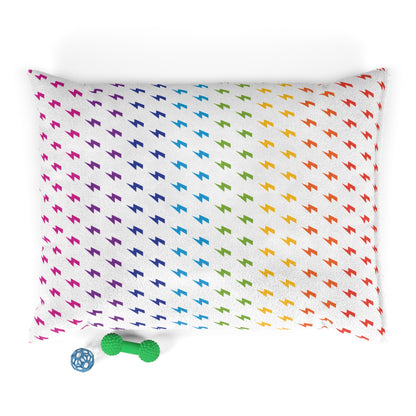 Lightning Icon (White/Rainbow) Pet Bed