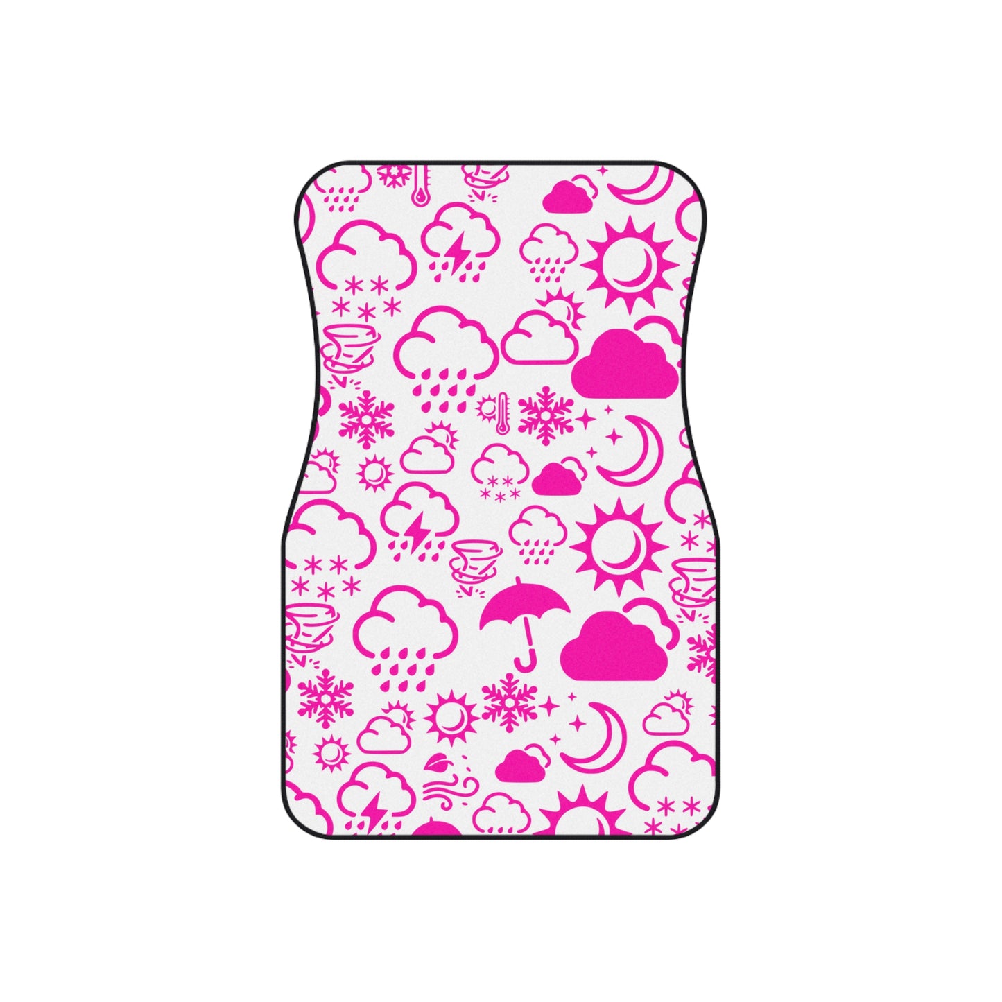 Wx Icon (White/Pink) Car Mats (Set of 4)