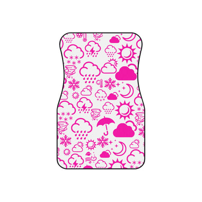 Wx Icon (White/Pink) Car Mats (Set of 4)