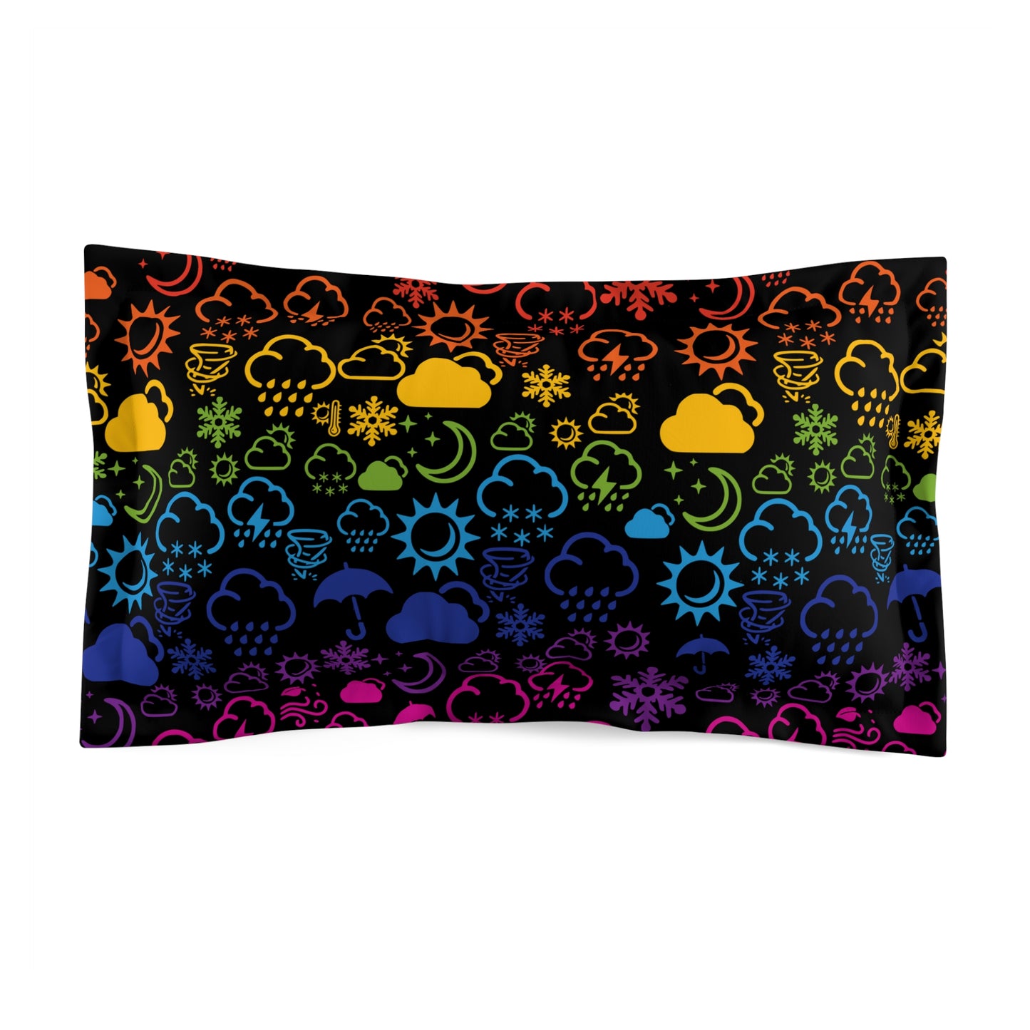 Wx Icon (Black/Rainbow) Microfiber Pillow Sham