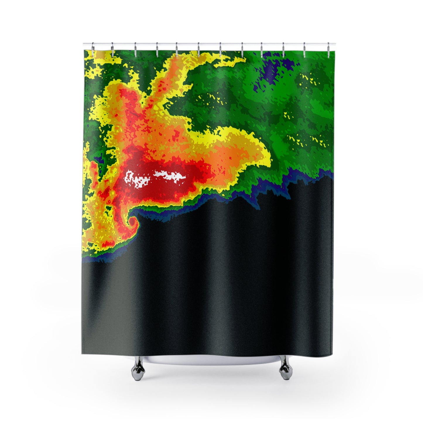 Radar Print (Black) Shower Curtain