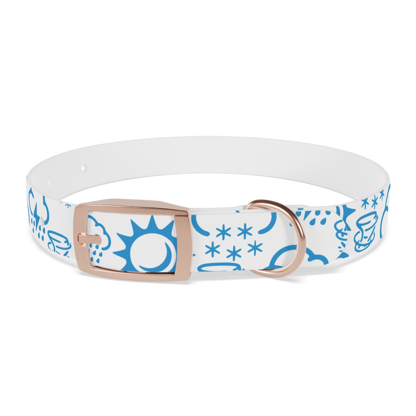 Wx Icon (White/Blue) Dog Collar