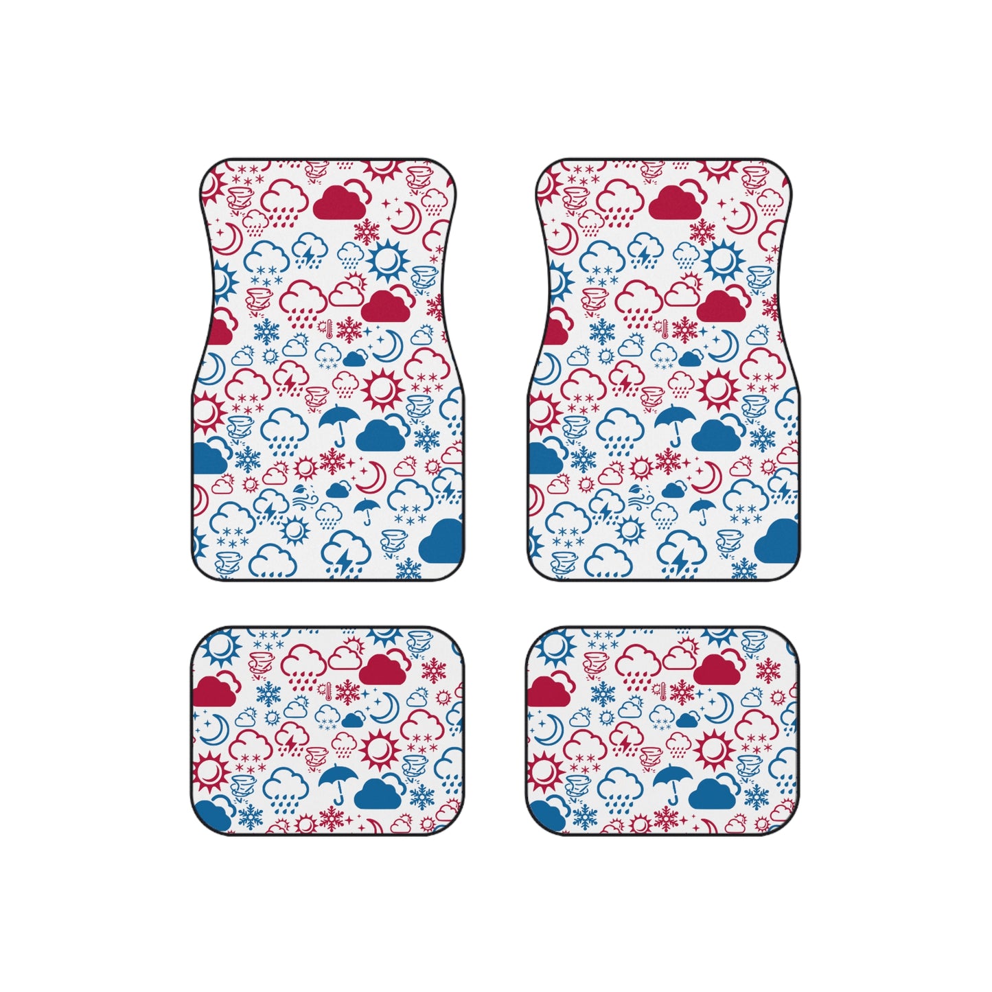 Wx Icon (Red/Blue) Car Mats (Set of 4)