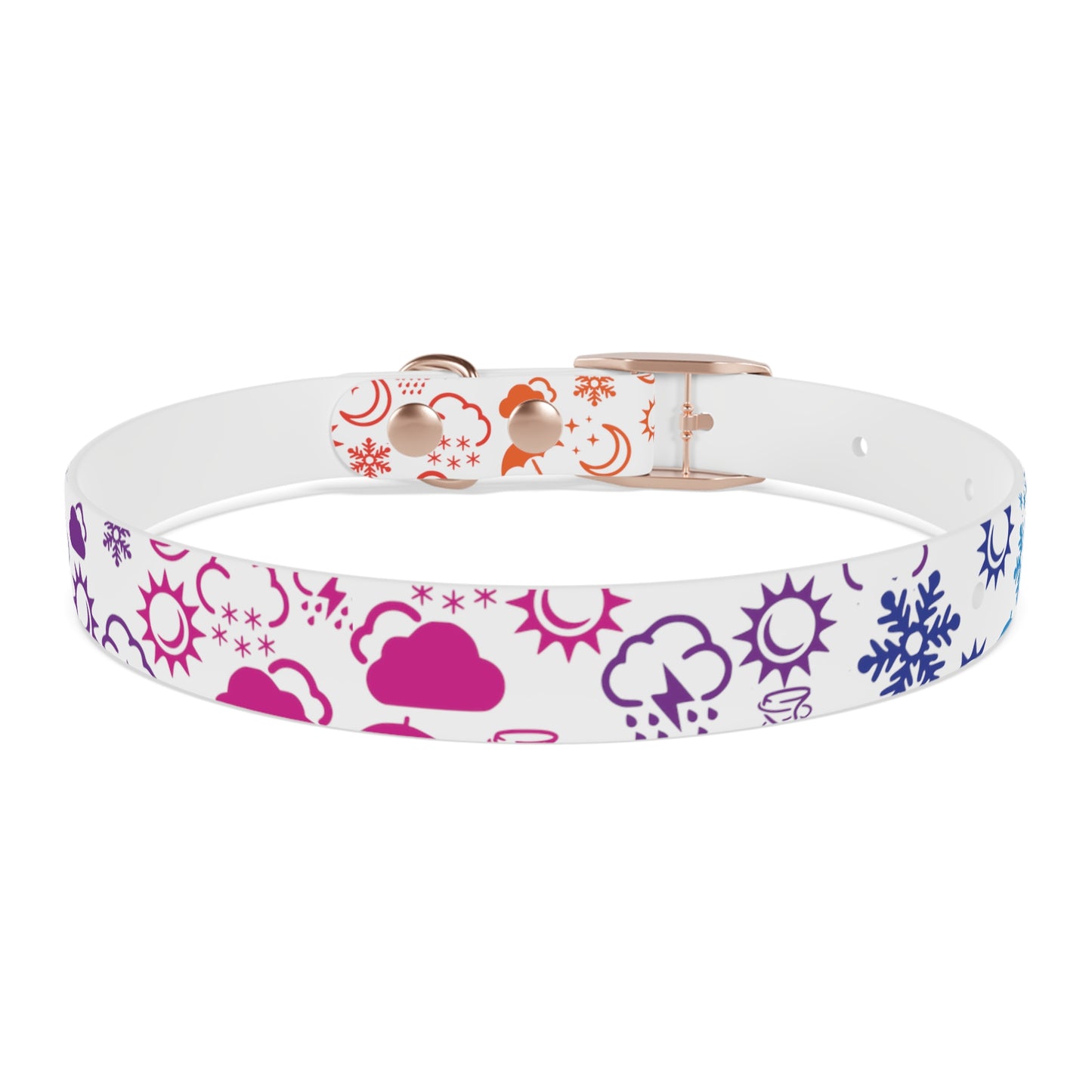 Wx Icon (White/Rainbow) Dog Collar