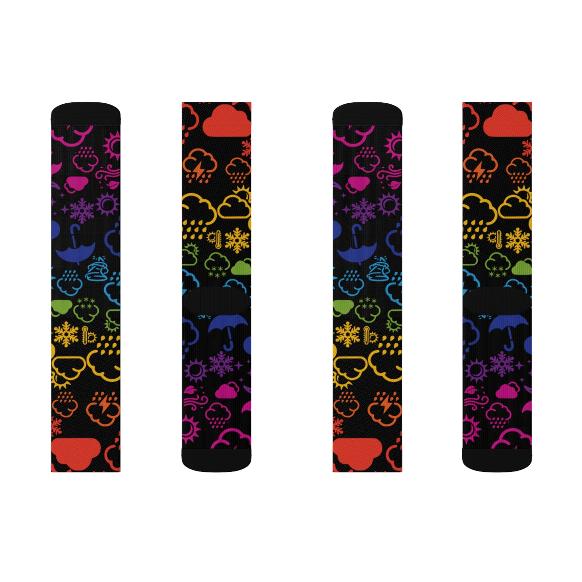 Wx Icon (Black/Rainbow) Socks