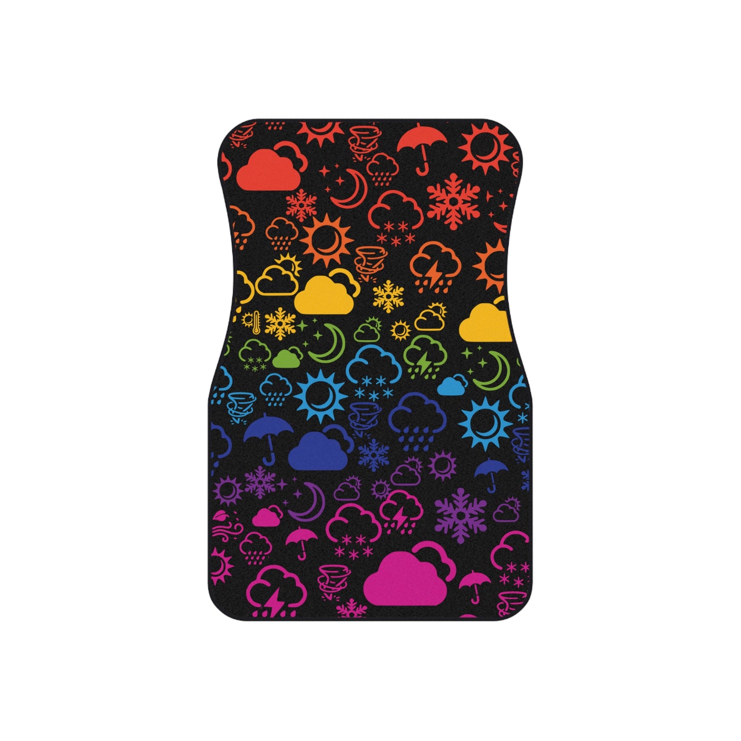 Wx Icon (Black/Rainbow) Car Mats (Set of 4)