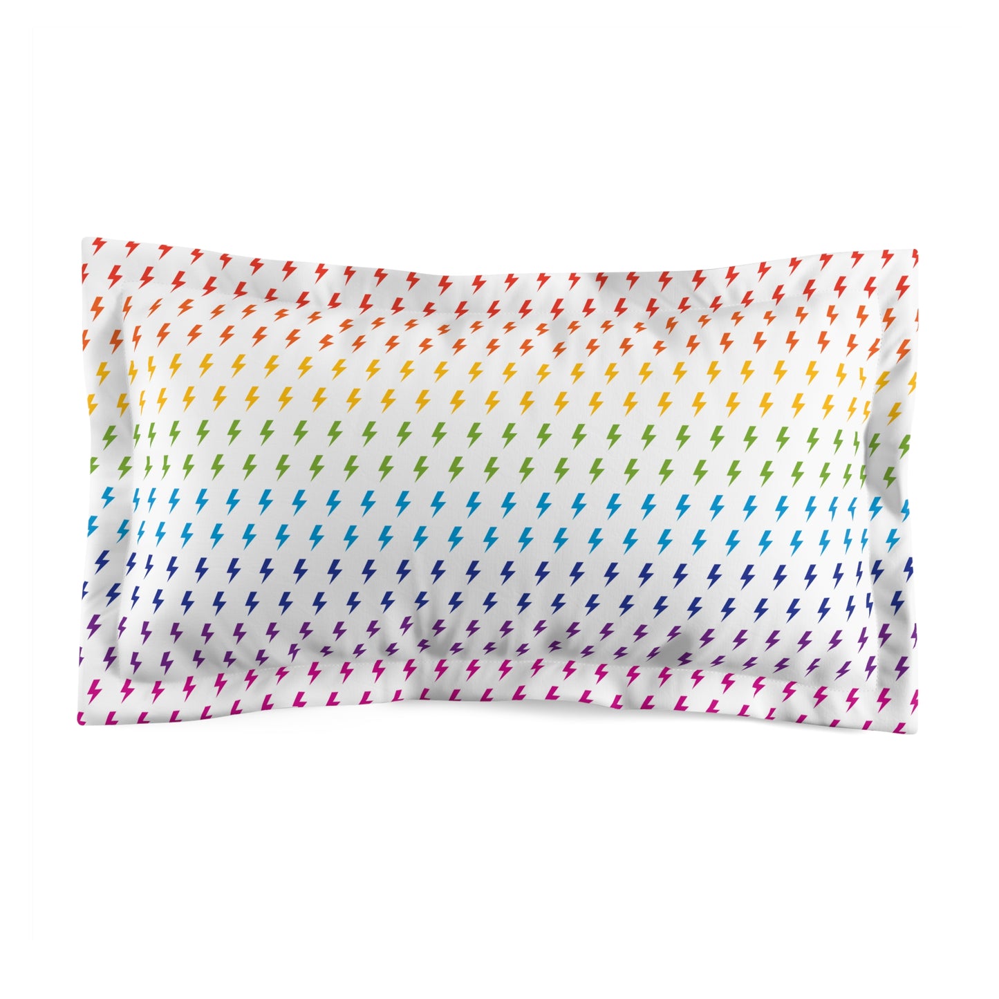 Lightning (White/Rainbow) Microfiber Pillow Sham