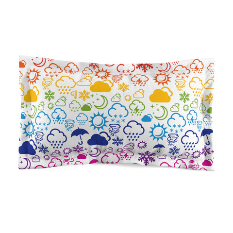 Wx Icon (White/Rainbow) Microfiber Pillow Sham