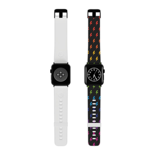 Lightning Icon (Black/Rainbow) Watch Band for Apple Watch
