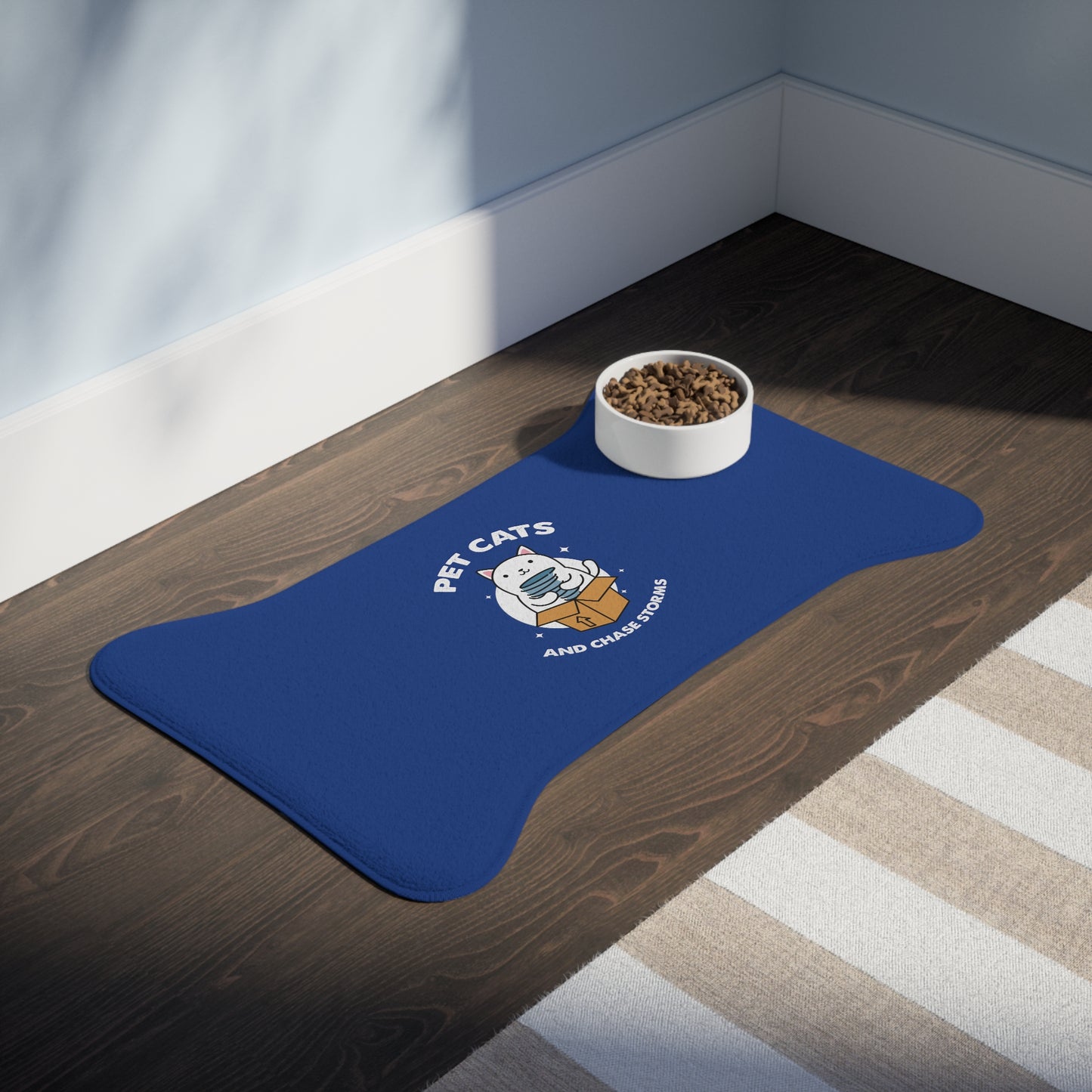 Pet Cats and Chase Storms Pet Feeding Mat