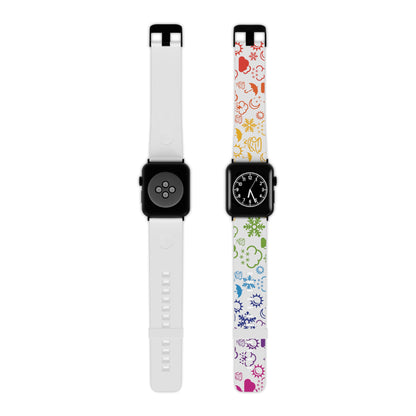 Wx Icon (White/Rainbow) Watch Band for Apple Watch