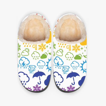 Wx Icon (White/Rainbow) Fluffy Slippers