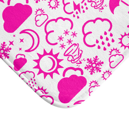 Wx Icon (White/Pink) Bath Mat