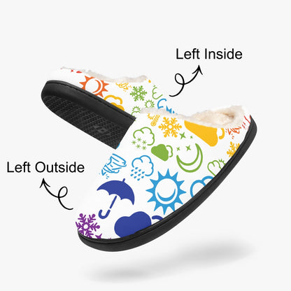 Wx Icon (White/Rainbow) Fluffy Slippers