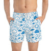 Wx Icon (White/Blue) Swim Trunks