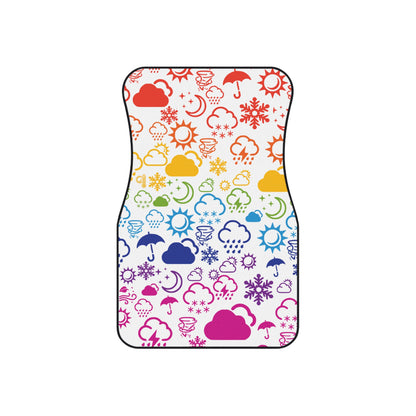 Wx Icon (White/Rainbow) Car Mats (Set of 4)