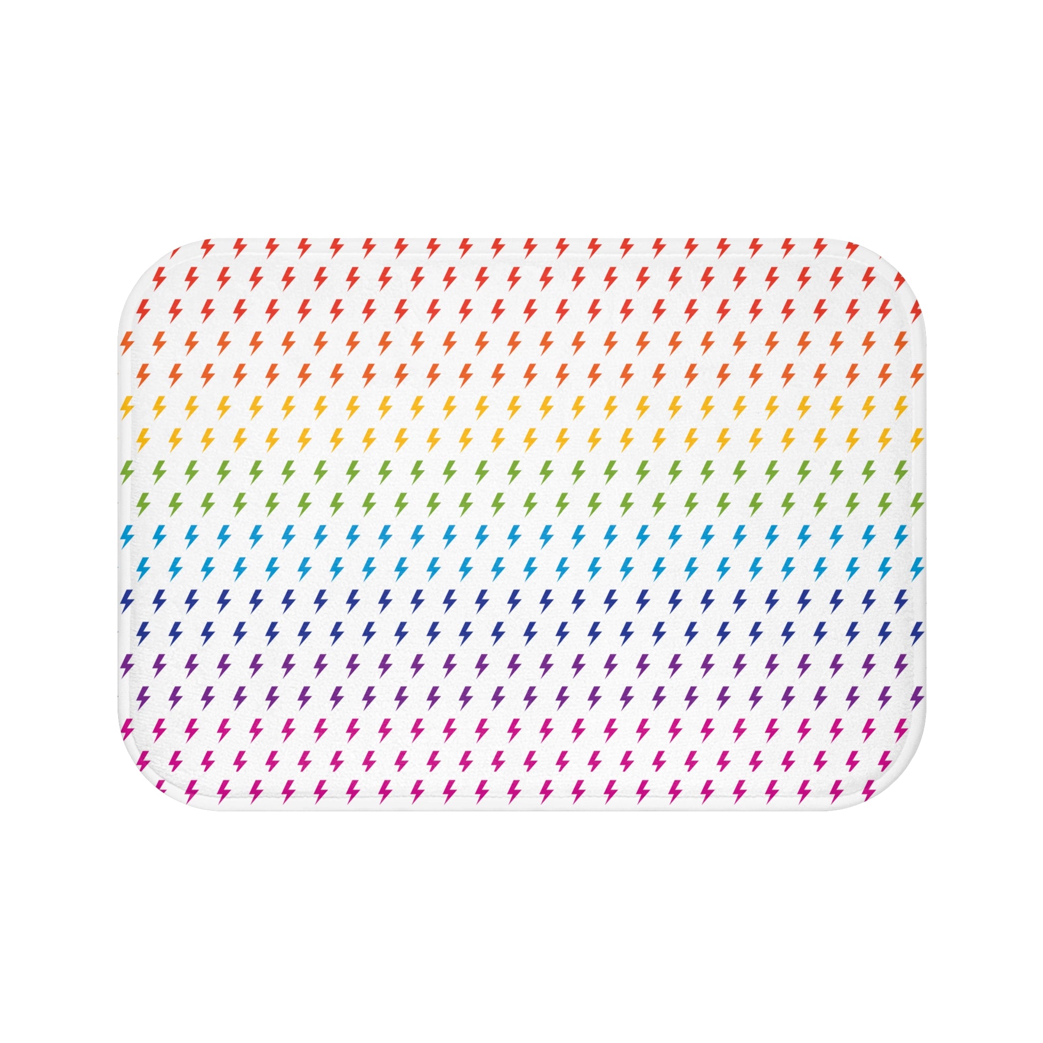 Lightning (White/Rainbow) Bath Mat 