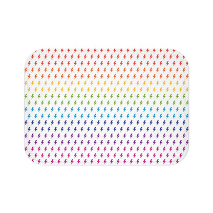 Lightning (White/Rainbow) Bath Mat