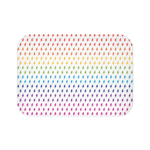 Lightning (White/Rainbow) Bath Mat