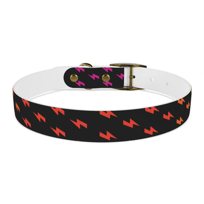 Lightning Icon (Black/Rainbow) Dog Collar