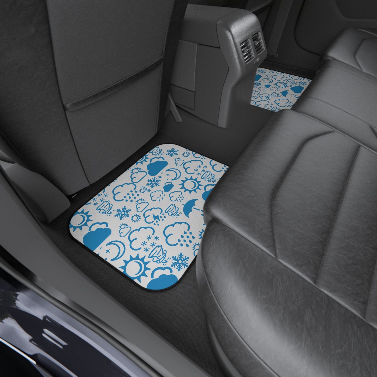 Wx Icon (White/Blue) Car Mats (Set of 4)