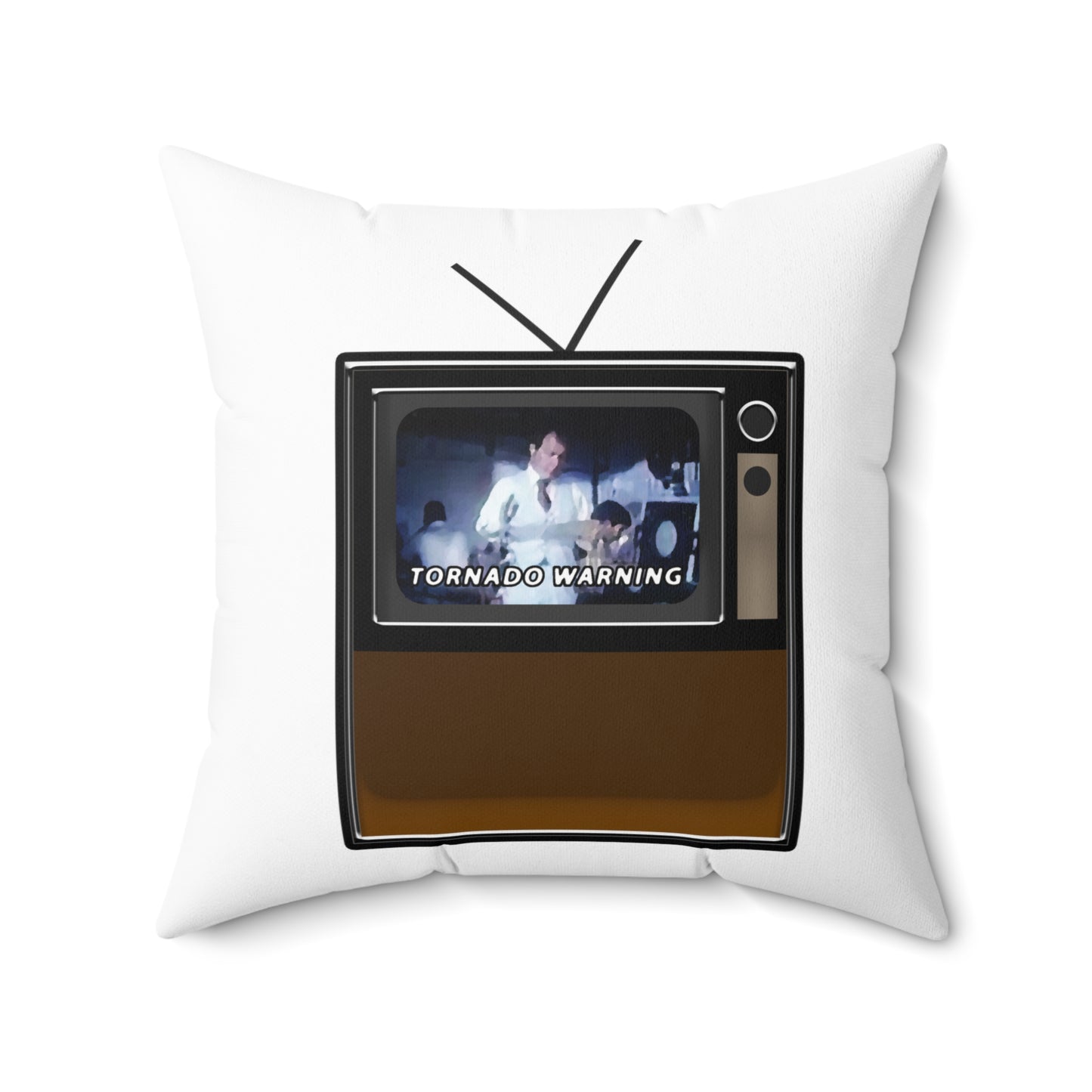 TV Tornado Warning Throw Pillow