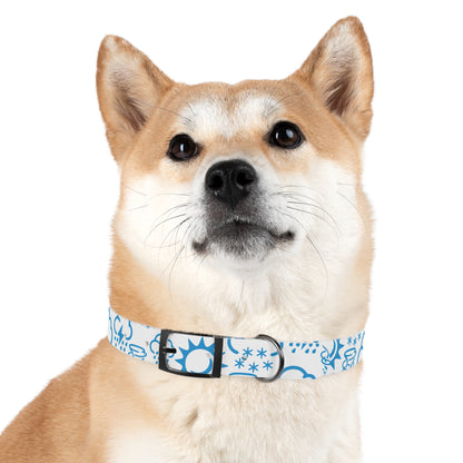 Wx Icon (White/Blue) Dog Collar