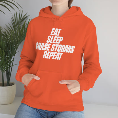 Eat, Sleep, Chase Storms, Repeat Sudadera con capucha 