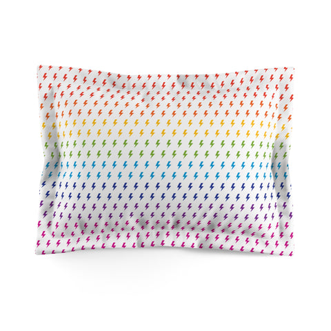 Lightning (White/Rainbow) Microfiber Pillow Sham