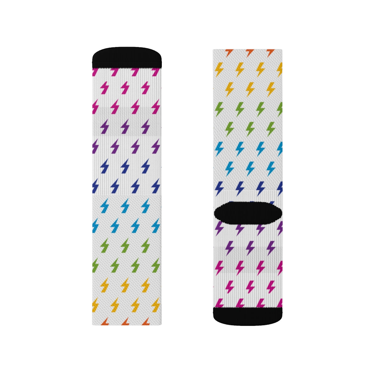 Foudre (Blanc/Arc-en-ciel) Chaussettes 